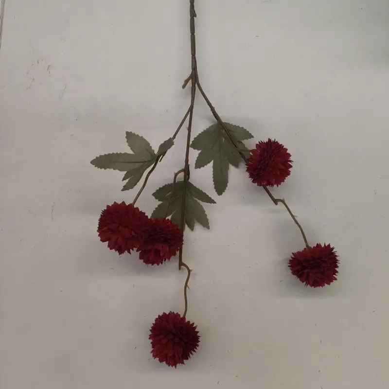 Autumn-Themed Dandelion Stem – Textured Silk Branch for Fall Wedding & Hearth Styling