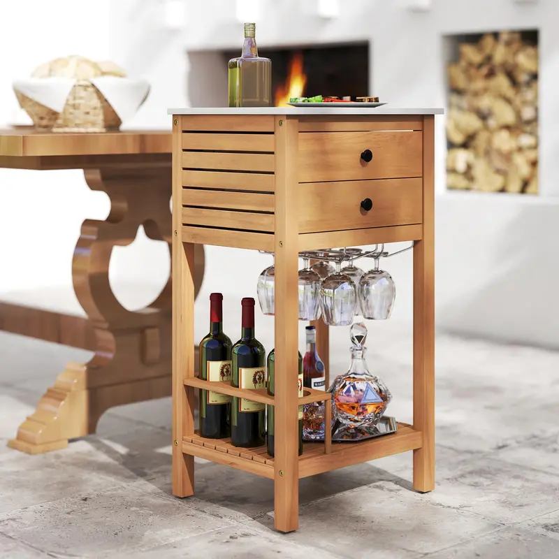 Backyard Bar Buffet Sideboard – Weather-Resistant Outdoor Serving Cabinet for Deck or Garden 2