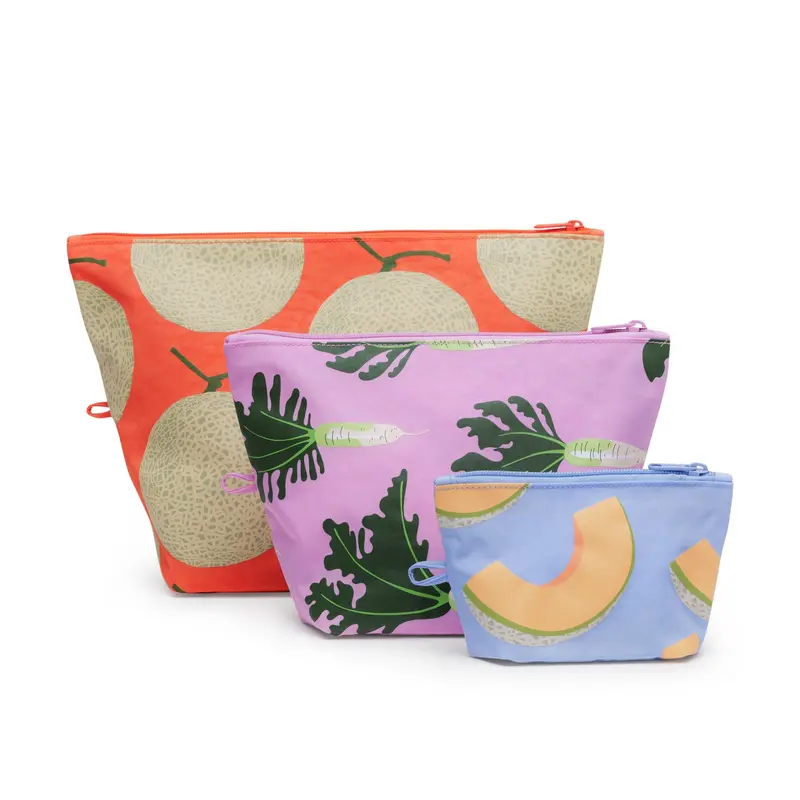Baggu Japanese Produce Go Pouches – Set of 3, Recycled Nylon