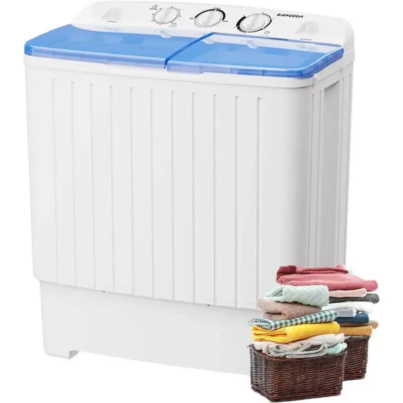 BANGSON Twin-Tub Washer & Dryer Combo – 17.6 lb Capacity Mini Laundry Set for Small Spaces