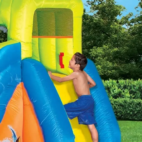 BANZAI Pipeline Twist Inflatable Water Park – Kid-Friendly Splash Zone with Slides and Pool Combo