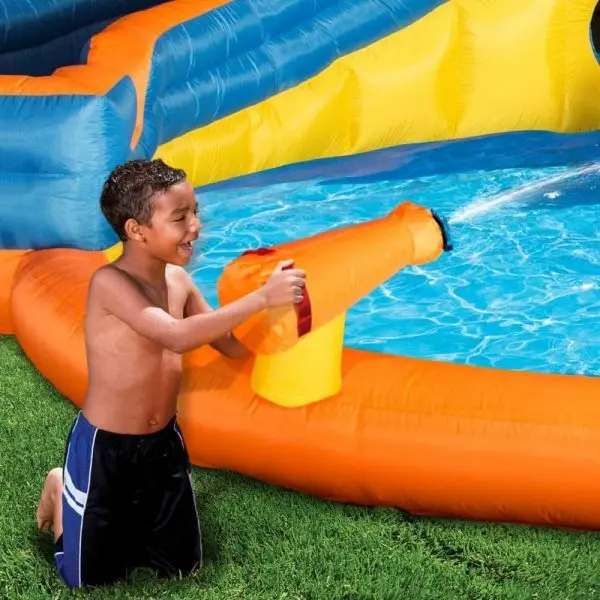 BANZAI Pipeline Twist Inflatable Water Park – Kid-Friendly Splash Zone with Slides and Pool Combo