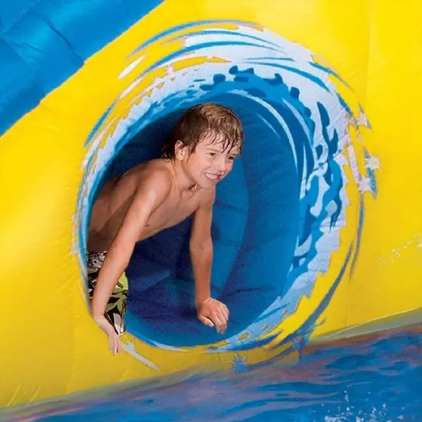 BANZAI Pipeline Twist Inflatable Water Park – Kid-Friendly Splash Zone with Slides and Pool Combo