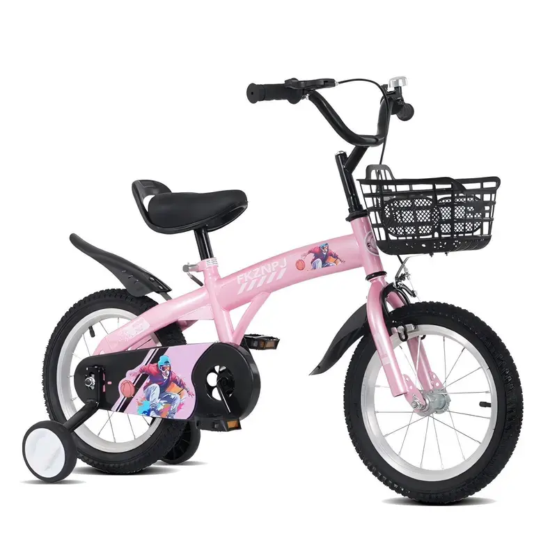 Baprem 18-Inch Kids’ Bike for Ages 5–9 – Pink Steel Frame Bicycle with Training Wheels & Sporty Design