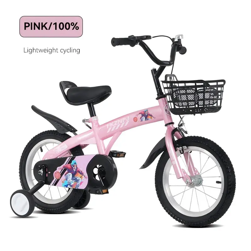 Baprem 18-Inch Kids’ Bike for Ages 5–9 – Pink Steel Frame Bicycle with Training Wheels & Sporty Design