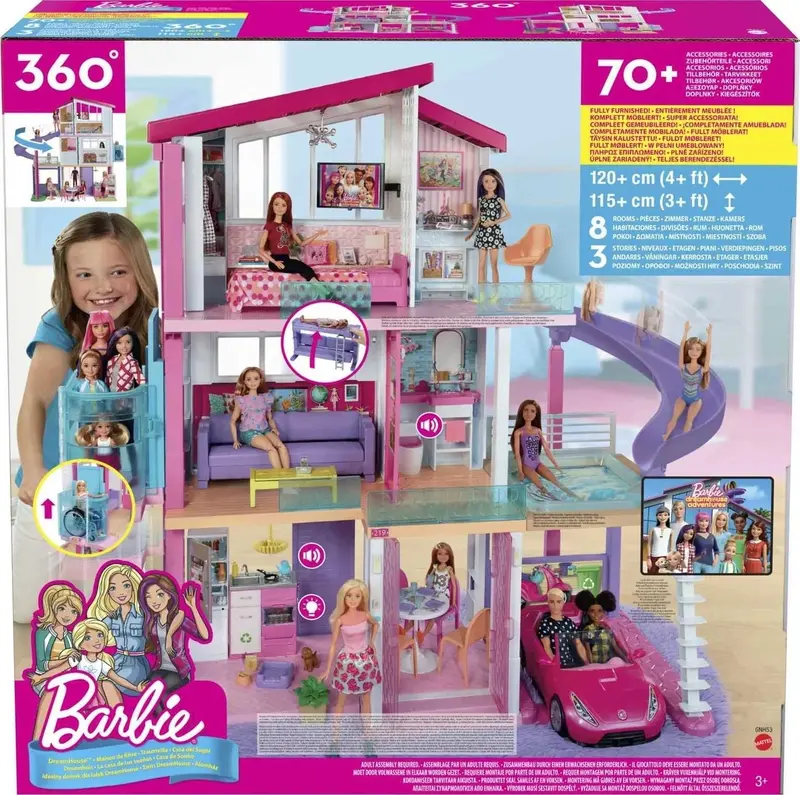 Barbie DreamHouse Dollhouse – Interactive Playset with Elevator, Lights, Sounds & 70+ Accessories