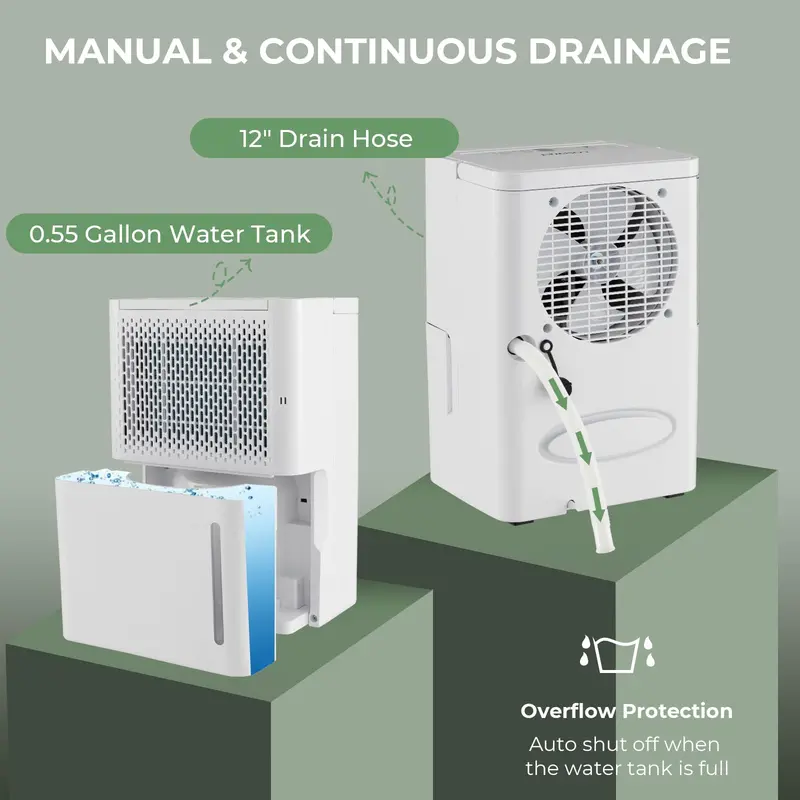Basement Dehumidifier – 32-Pint Capacity, Covers Up to 2000 Sq. Ft, Quiet and Energy-Saving Modes
