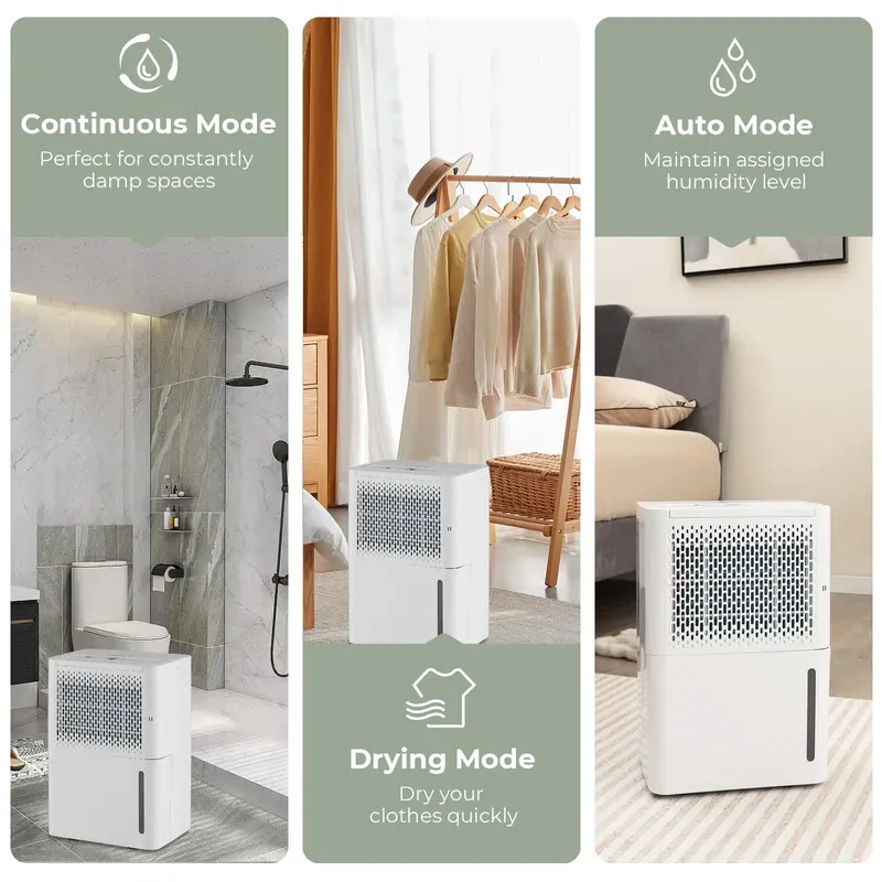 Basement Dehumidifier – 32-Pint Capacity, Covers Up to 2000 Sq. Ft, Quiet and Energy-Saving Modes