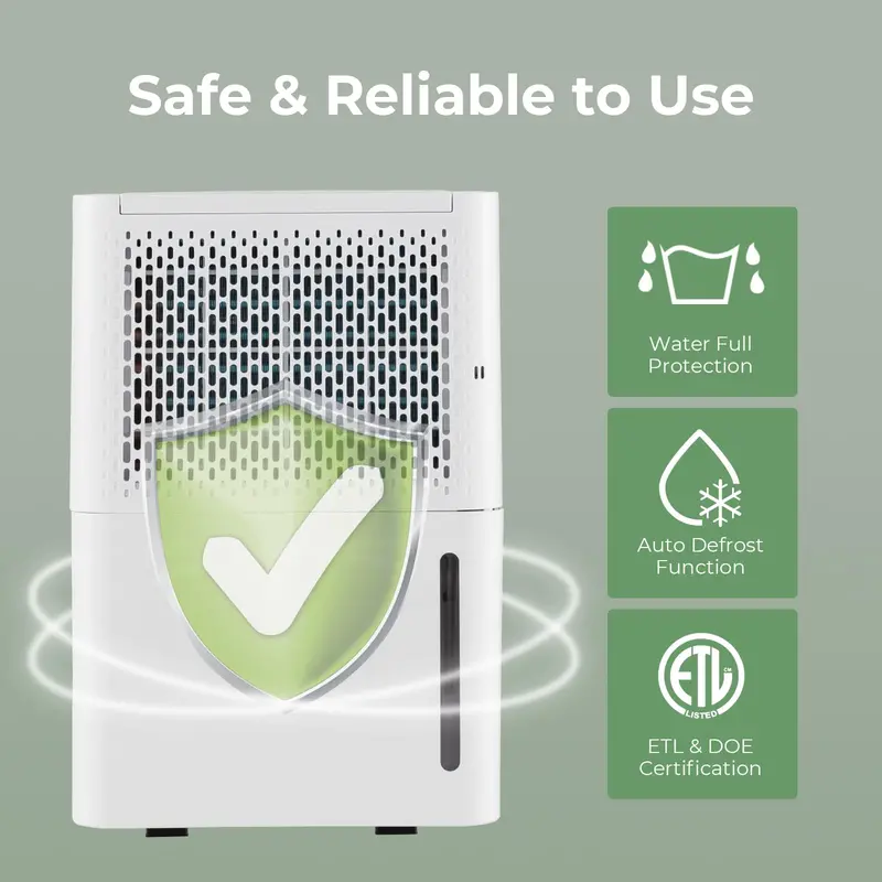 Basement Dehumidifier – 32-Pint Capacity, Covers Up to 2000 Sq. Ft, Quiet and Energy-Saving Modes