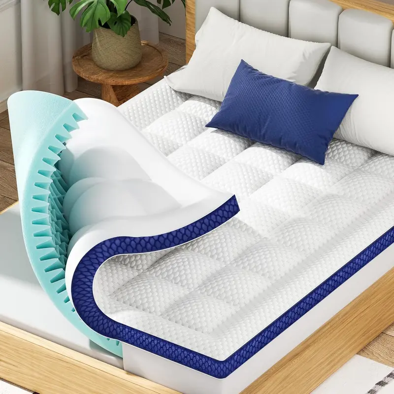 BEDELITE King 4-Inch Dual-Layer Topper: Gel Foam + Pillow-Top with Deep-Pocket Stretchable Skirt