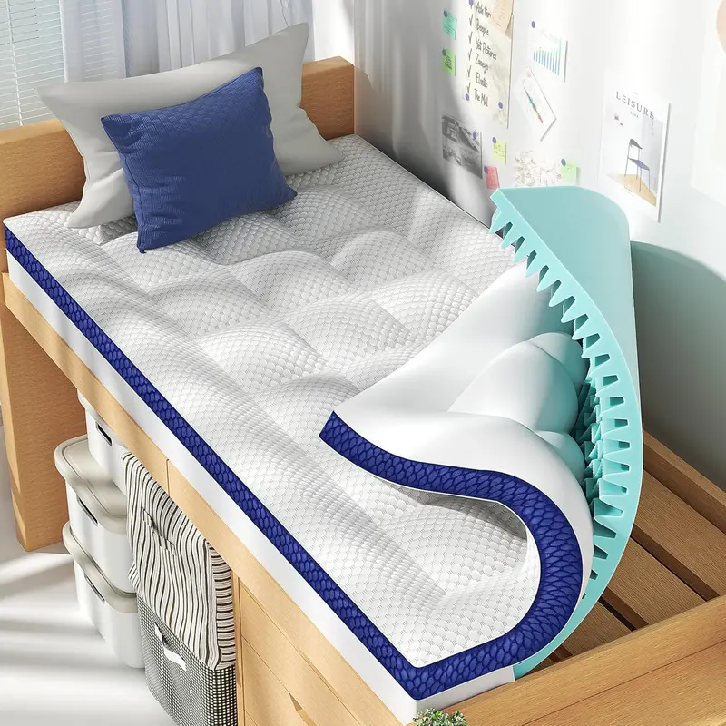 BEDELITE King 4-Inch Dual-Layer Topper: Gel Foam + Pillow-Top with Deep-Pocket Stretchable Skirt