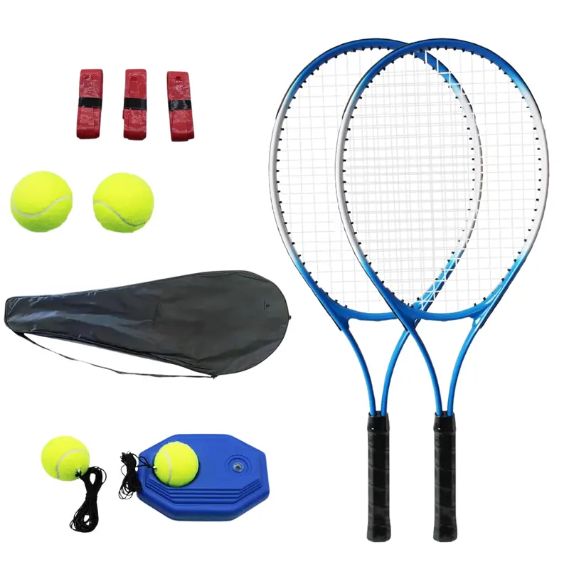 Beginner-Friendly Aluminum Tennis Racket Set – Includes Trainer Guide, Balls & Carry Bag