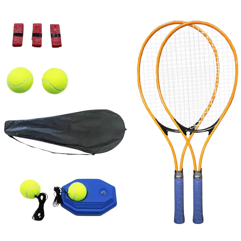 Beginner-Friendly Aluminum Tennis Racket Set – Includes Trainer Guide, Balls & Carry Bag