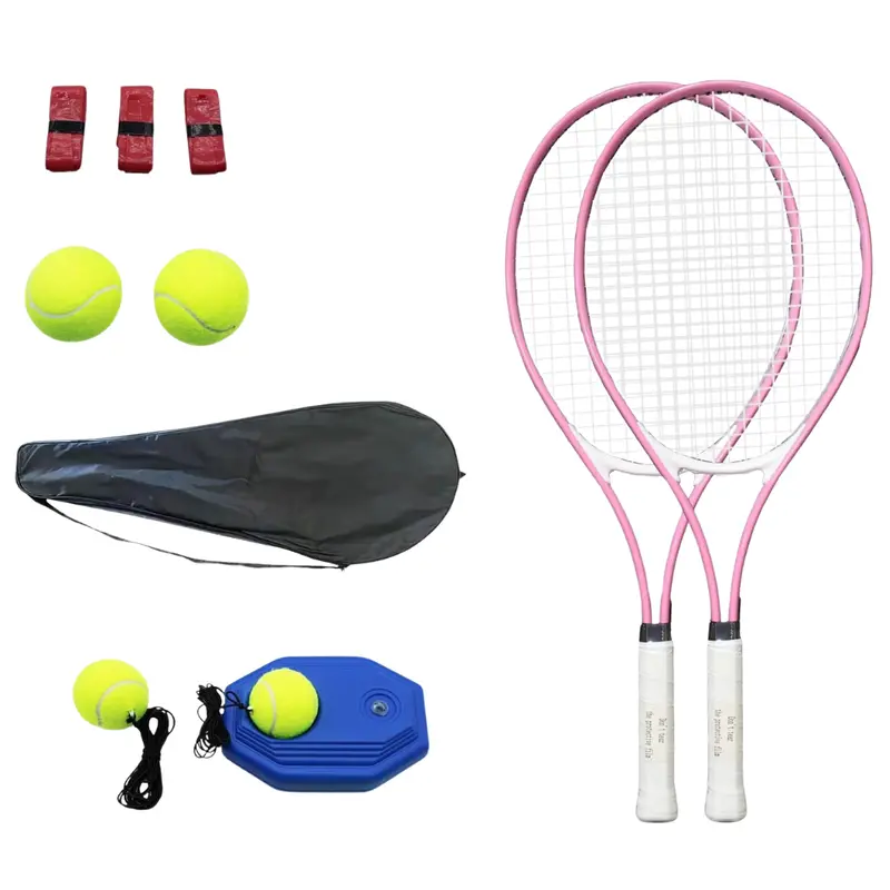 Beginner-Friendly Aluminum Tennis Racket Set – Includes Trainer Guide, Balls & Carry Bag