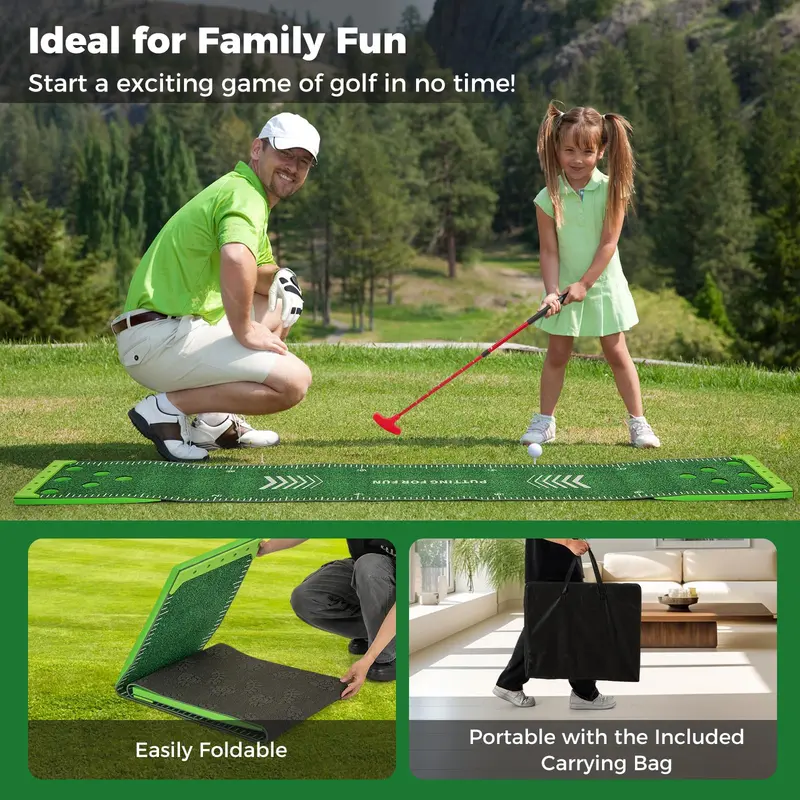 Beginner Golf Game Set – Includes 2 Adjustable Putters & 6 Practice Golf Balls