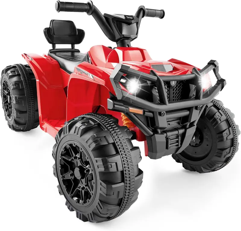 Best Choice Products 12V Kids Electric ATV Quad – Bluetooth Audio, LED Headlights, Treaded Tires & 2.4 mph Max Speed