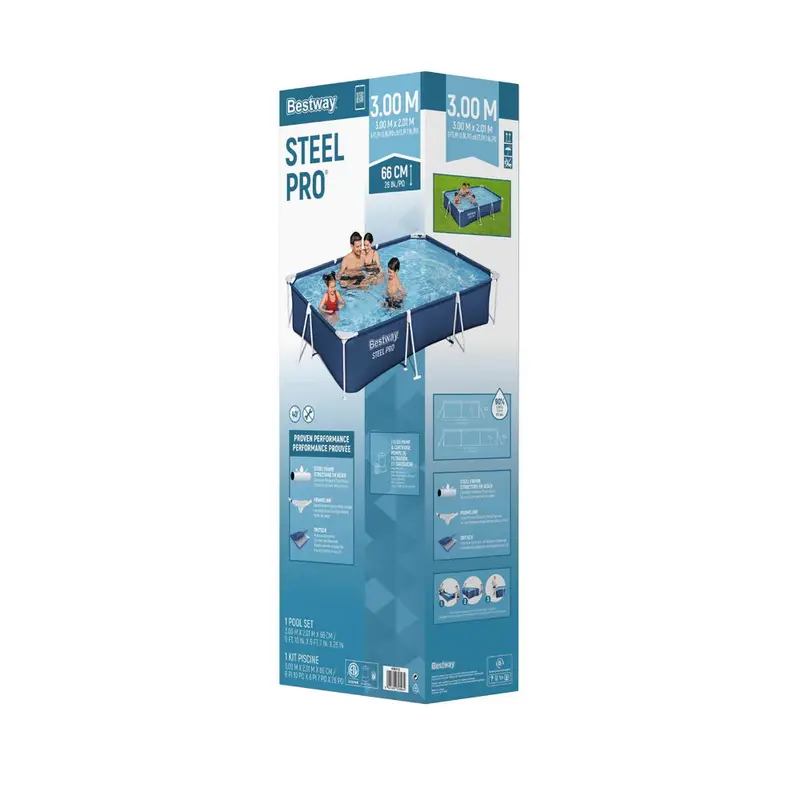 Bestway Rust-Proof Steel Frame Above-Ground Pool with Integrated Filter Pump