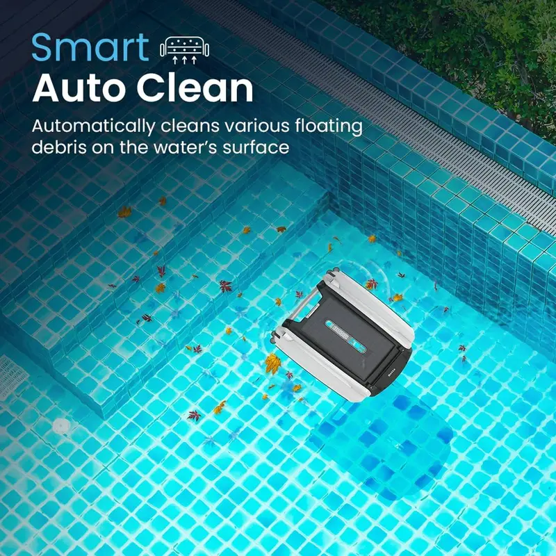 Betta SE Solar-Powered Pool Skimmer – Automatic Surface Cleaner with 30-Hour Battery & Salt-Chlorine-Tolerant Motors (Blue)