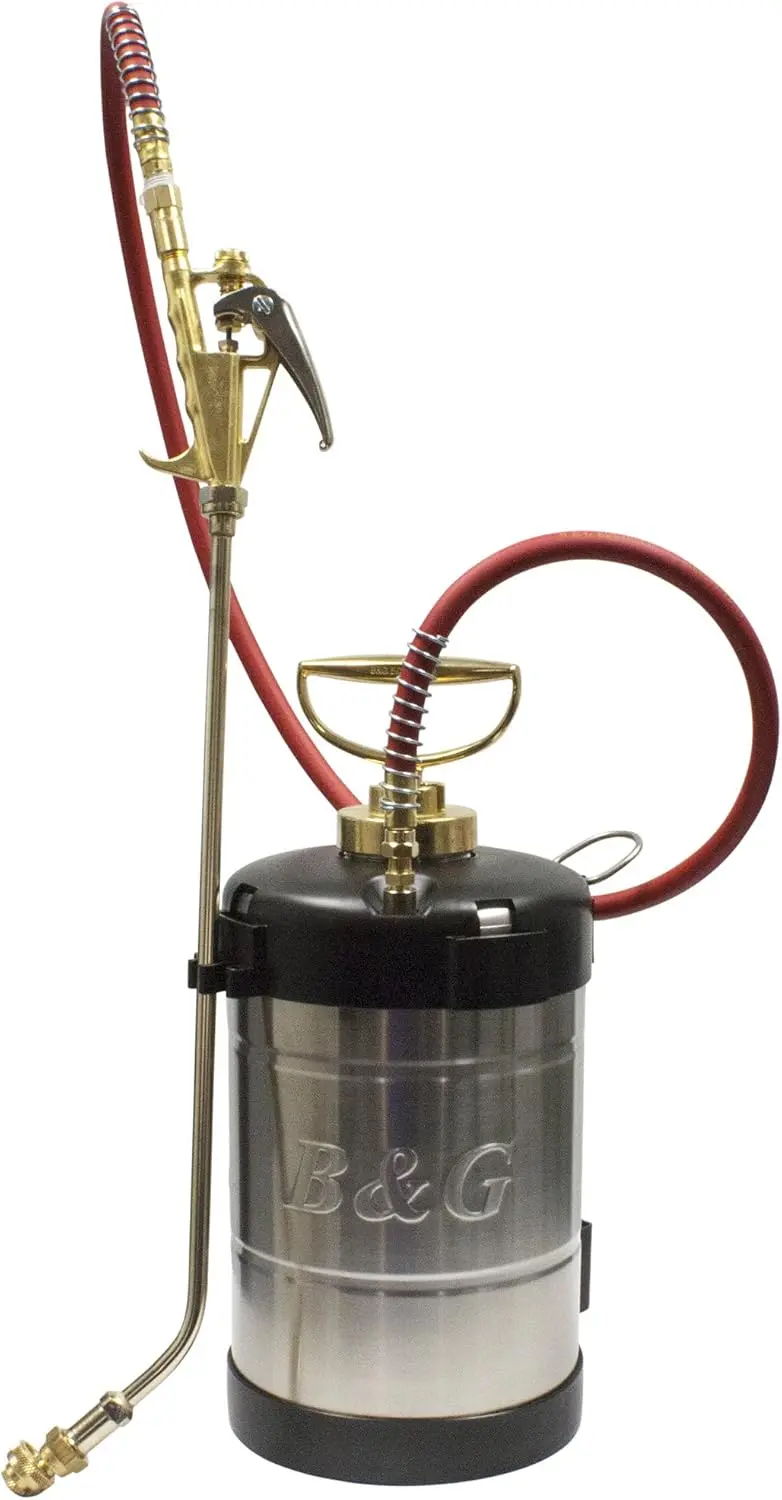 B&G 1-Gallon Stainless Steel Backpack Sprayer — 18-Inch Multeejet Adjustable Nozzle