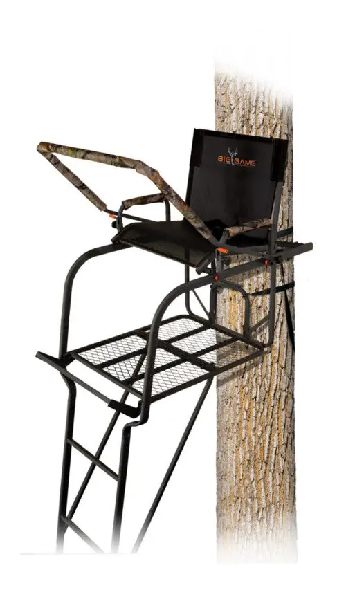 Big Game The Hunter HD 1.5 – Lightweight Aluminum Climbing Treestand with Safety Harness System