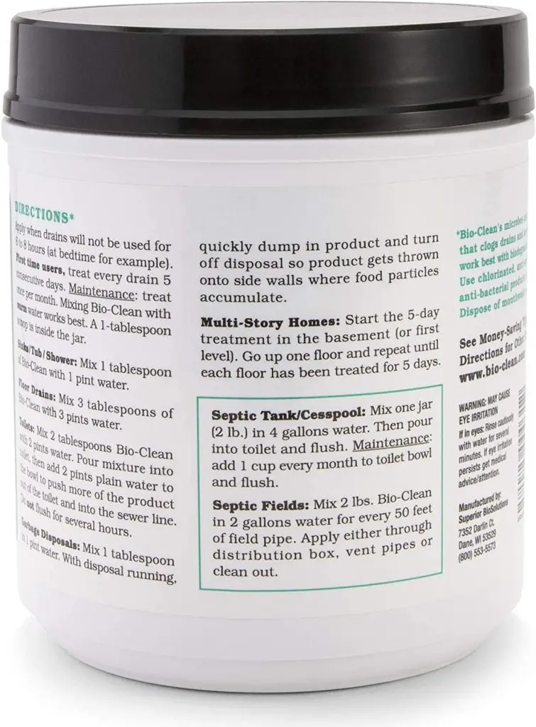 Bio-Clean Natural Drain Cleaner – 2-Pound Enzyme Formula, Septic-Safe, Eco-Friendly, 100 Treatments