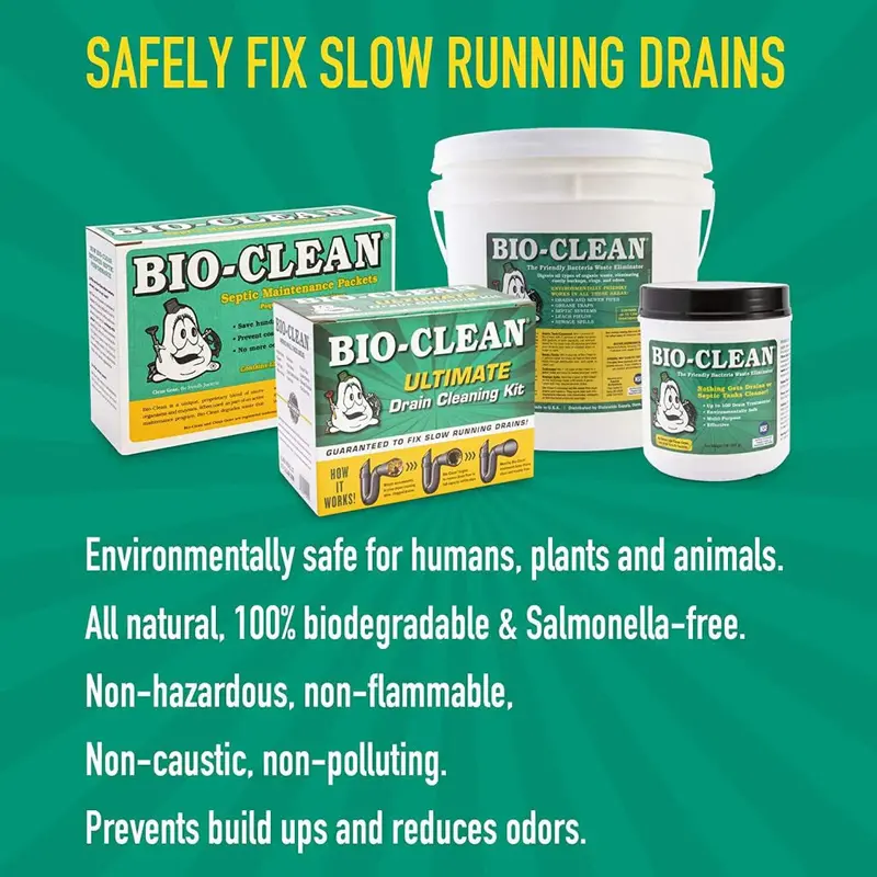 Bio-Clean Natural Enzyme Drain Cleaner — Septic-Safe & Eco-Friendly Formula