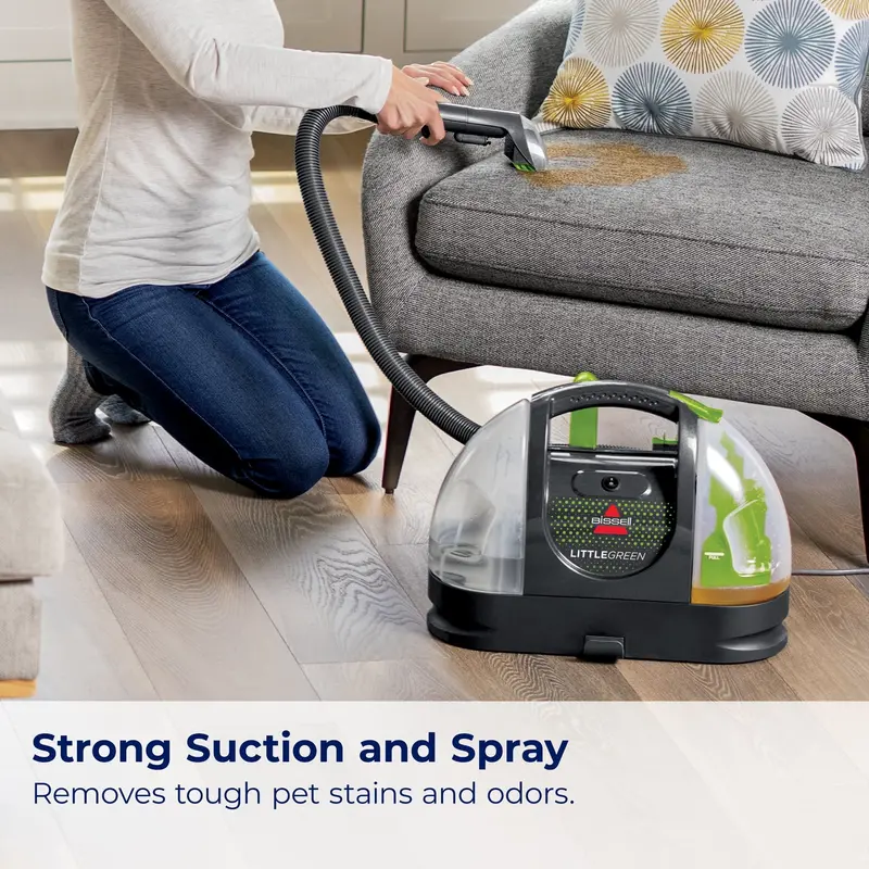 BISSELL Little Green Portable Deep Cleaner – Carpet & Upholstery Stain Remover with Large Tank & Formula Included