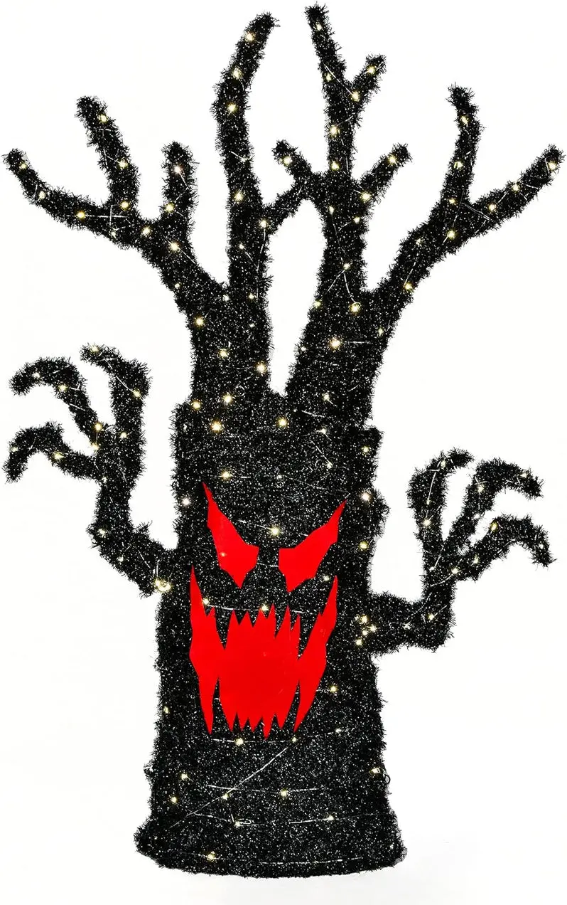 Black Pre-Lit Artificial Christmas Tree Decoration