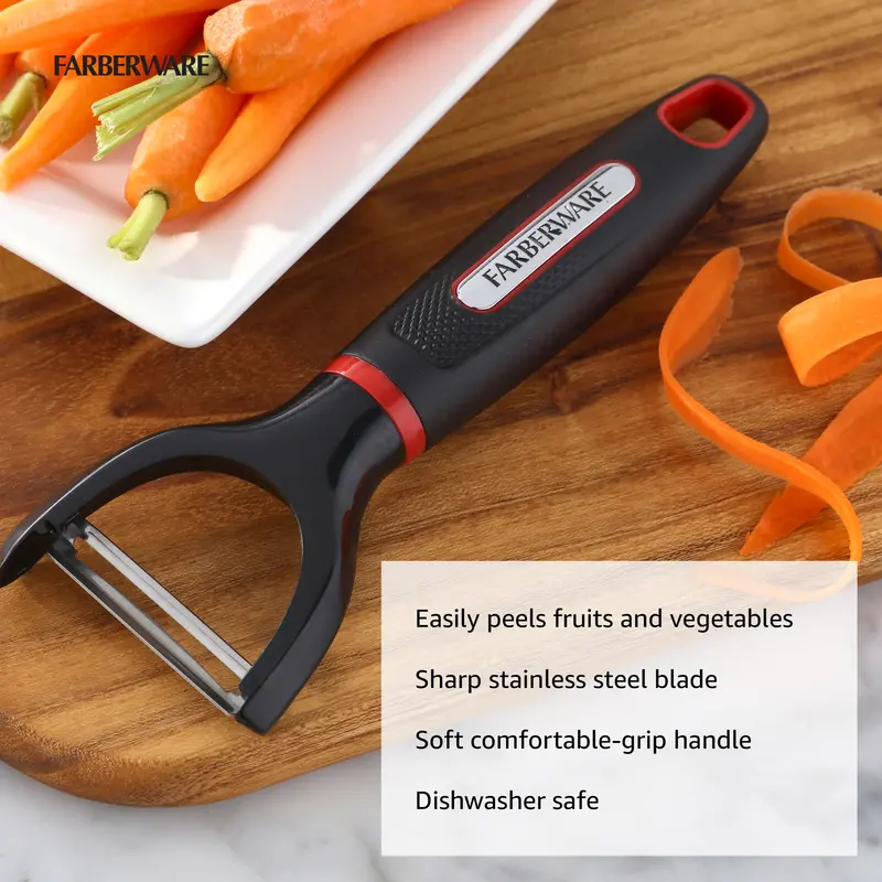 Black Stainless Steel Y-Shaped Vegetable Peeler – Ergonomic Kitchen Peeling Tool