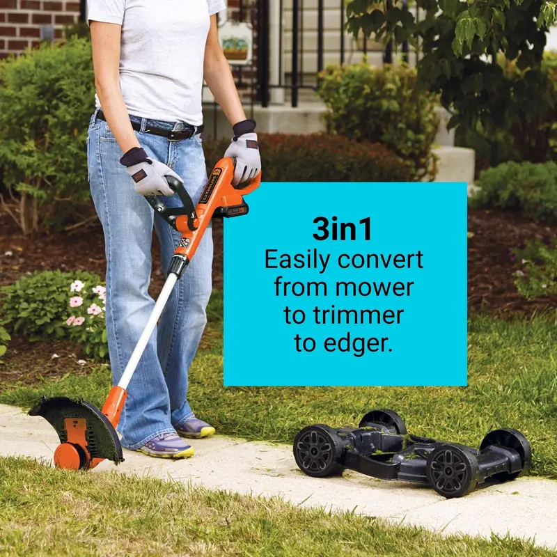 BLACK+DECKER 20V MAX 12-Inch 3-in-1 Cordless Lawn Mower – Mulch, Bag, Side-Discharge