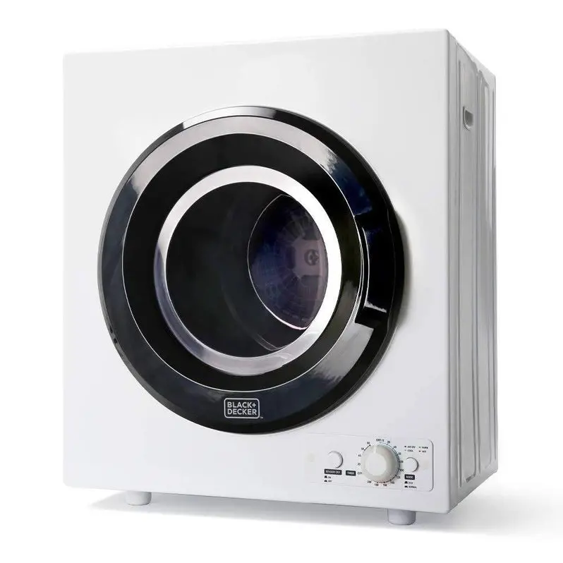 Black+Decker 3.5 Cu. Ft. Compact Portable Dryer – White and Black Design