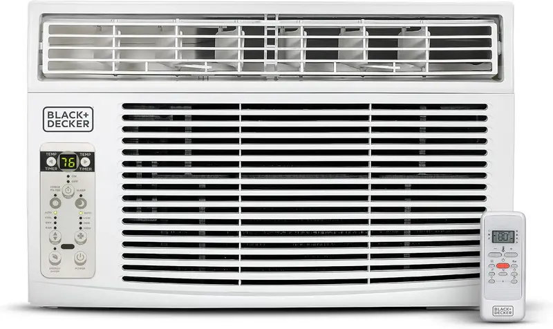 BLACK+DECKER 5000 BTU Window Air Conditioner (BD05MWT6) – Compact White AC Unit for Rooms up to 150 Sq Ft with Mechanical Controls