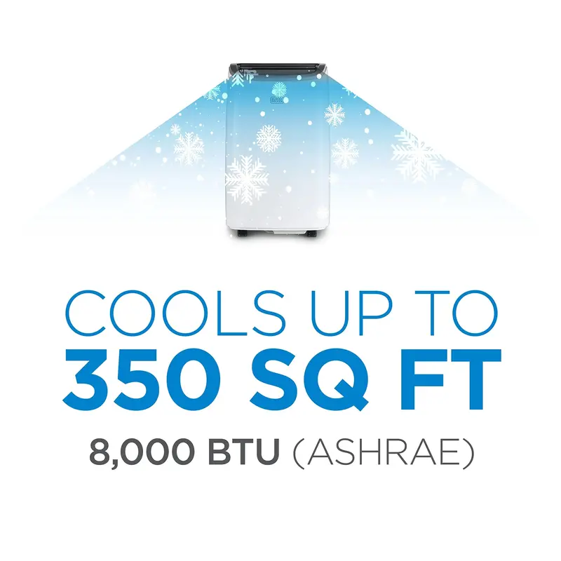 BLACK+DECKER 8000 BTU Portable Air Conditioner – Cools Up to 350 Sq. Ft.