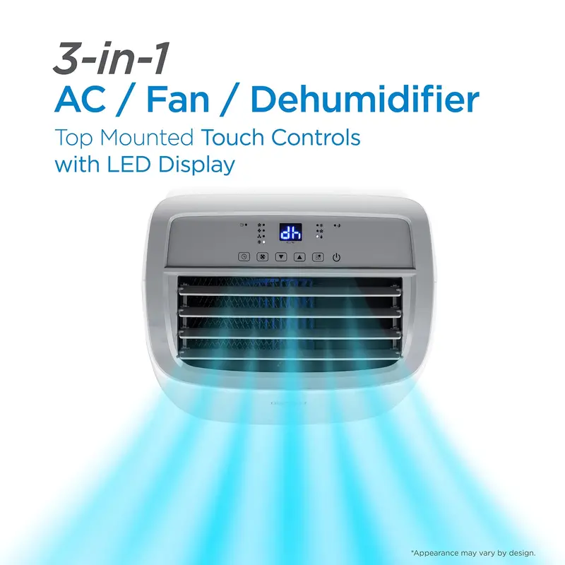 BLACK+DECKER 8000 BTU Portable Air Conditioner – Cools Up to 350 Sq. Ft.