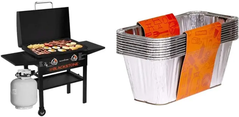 Blackstone 1883 Flat Top Griddle Station – 28" Heavy-Duty Gas Grill with Hood & Side Shelves