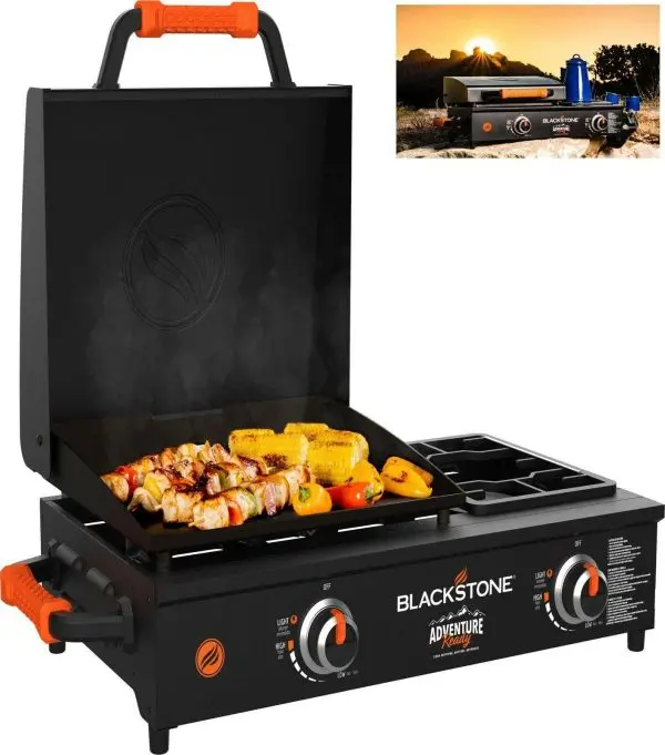 Blackstone Adventure Ready 17-Inch Tabletop Griddle – Compact Flat Top Grill with Range-Style Burner