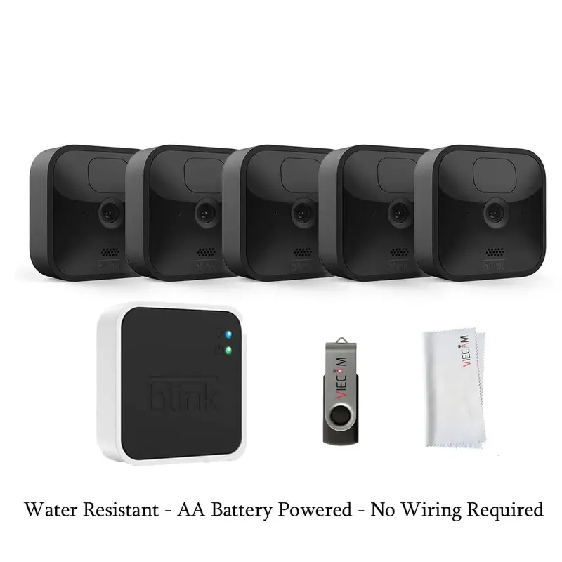 Blink Outdoor 5-Camera Wireless Security System – 1080p HD, Weatherproof, Night Vision & Local Storage