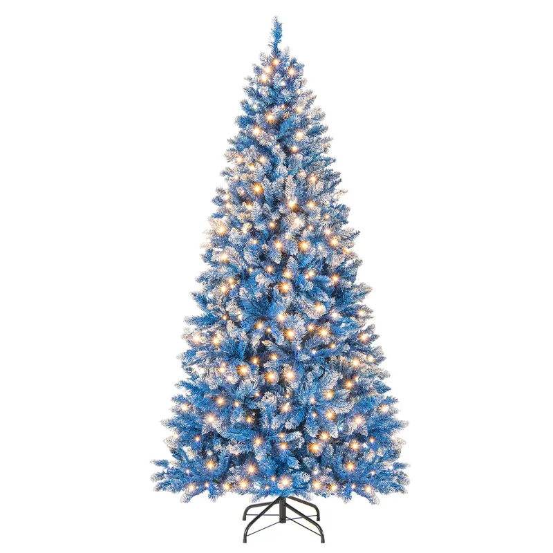 Blue Frosted Christmas Tree – PVC Branch Tips with Warm White LED Illumination