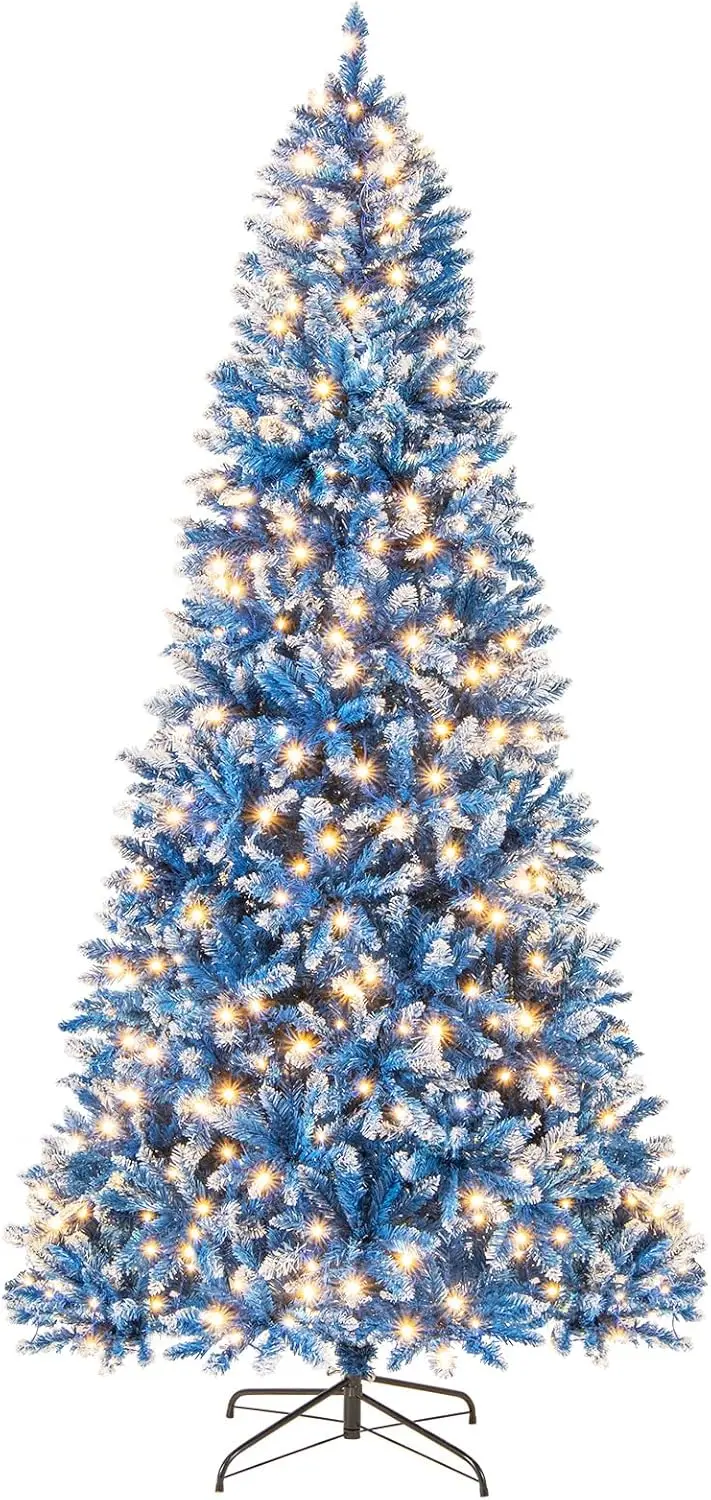 Blue Frosted Christmas Tree – PVC Branch Tips with Warm White LED Illumination