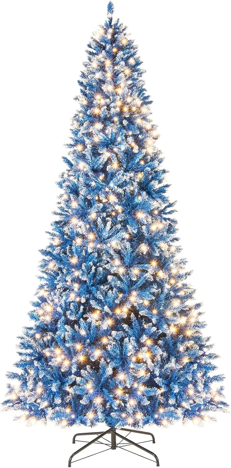 Blue Frosted Christmas Tree – PVC Branch Tips with Warm White LED Illumination
