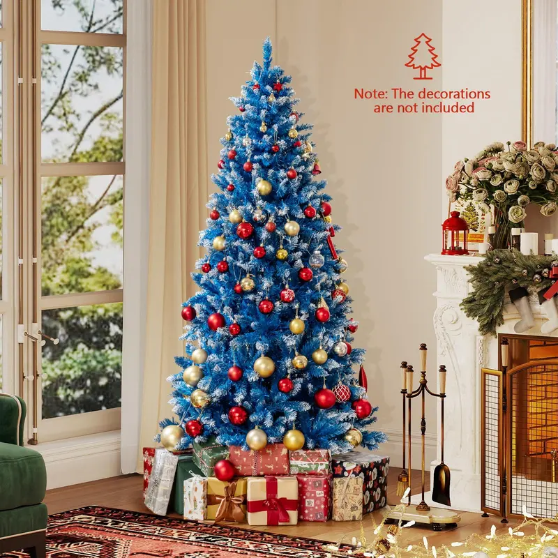 Blue Frosted Christmas Tree – PVC Branch Tips with Warm White LED Illumination