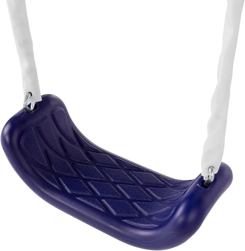 Blue Ridge Backyard Playground – Sturdy Metal A-Frame Swing Set with Glider, Trapeze, Dual Swings & Slide