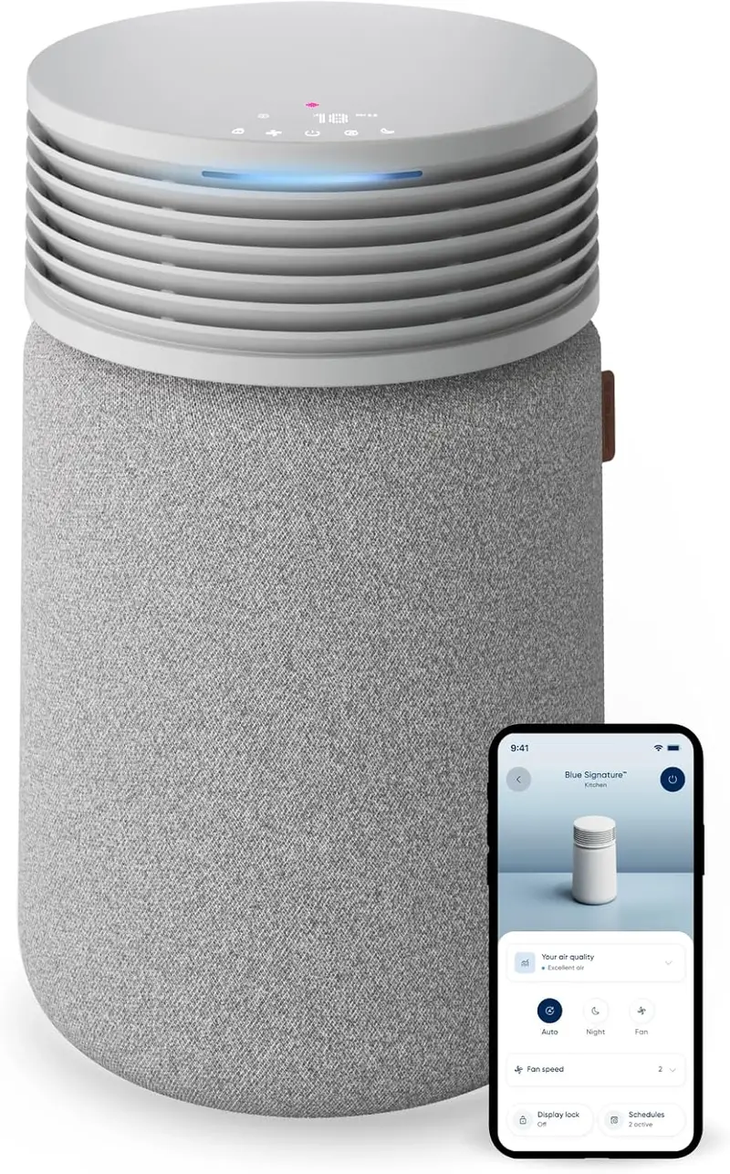 Blueair Blue Signature SP3i – Table-Friendly HEPASilent Air Purifier for Medium Rooms (498 sq ft), WiFi Control & Pet Hair Filtration