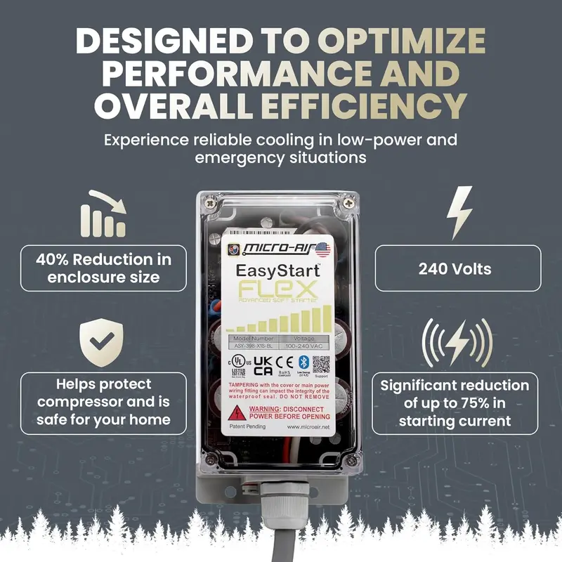 Bluetooth Soft-Start Kit for Air Conditioners – Reduces Inrush Current for RVs, Homes & Commercial Units Up to 6 Tons, Generator-Compatible 2