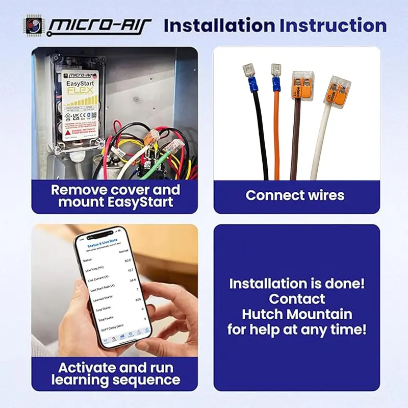 Bluetooth Soft-Start Kit for Air Conditioners – Reduces Inrush Current for RVs, Homes & Commercial Units Up to 6 Tons, Generator-Compatible