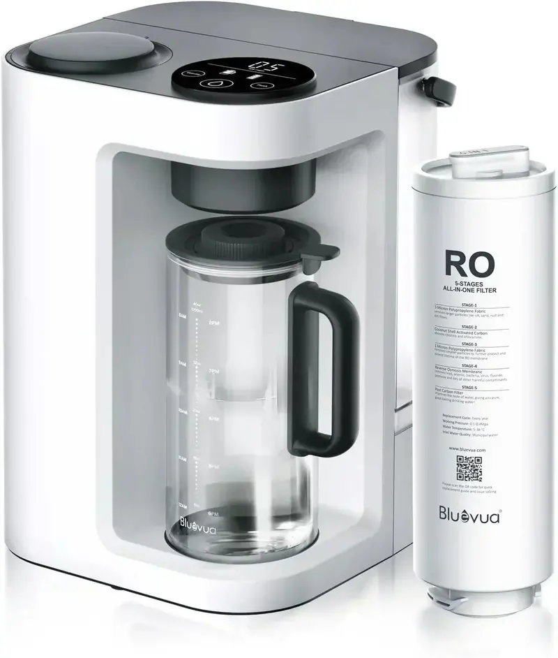 Bluevua RO100ROPOT-Lite(UV) Countertop Reverse Osmosis Water Purifier – 7-Stage Filtration