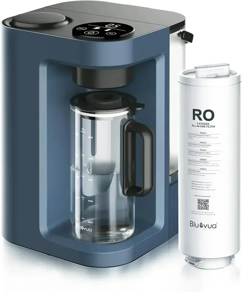 Bluevua RO100ROPOT-Lite(UV) Countertop Reverse Osmosis Water Purifier – 7-Stage Filtration