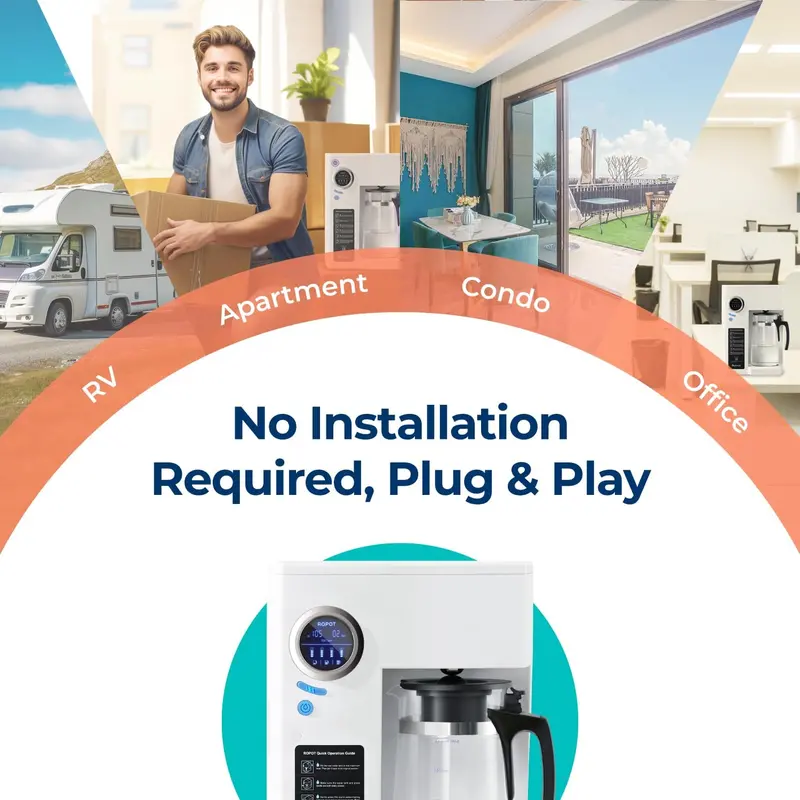 Bluevua RO100ROPOT-UV Countertop Reverse Osmosis Purifier – 6-Stage Filtration with UV Light & Mineral Replenishment