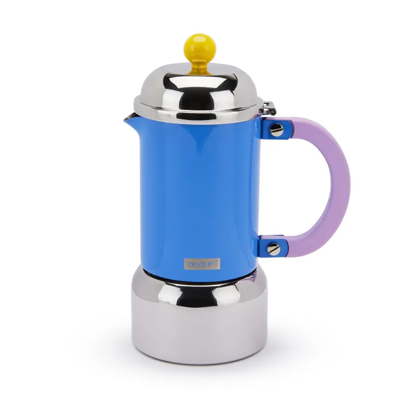 Bodum Chambord Stainless Steel Espresso Maker – Pale Blue, Stovetop French Press Style