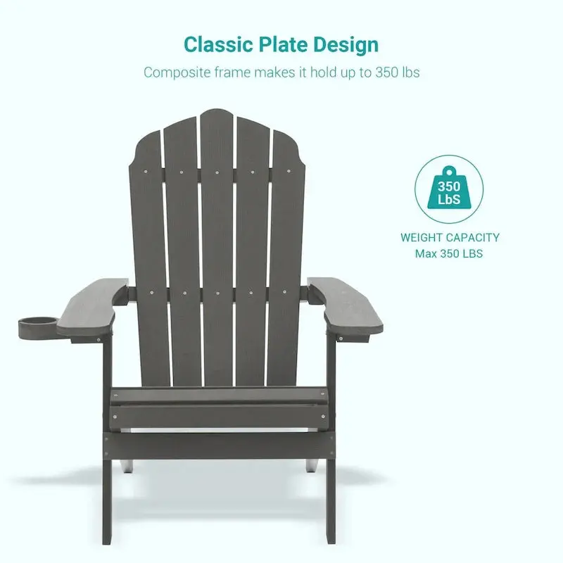 Bonosuki Pair of Foldable Adirondack Fire Pit Chairs with Swivel Base